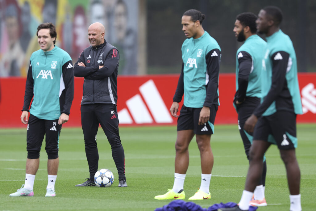 Liverpool FC Training Session And Press Conference - UEFA Champions League 2025/26 League Phase MD3