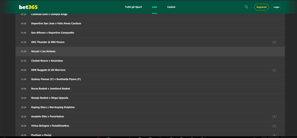 Indiana Pacers-Oklahoma streaming gratis su Bet365