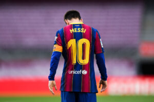 Messi con la maglia numero 10 del Barcellona