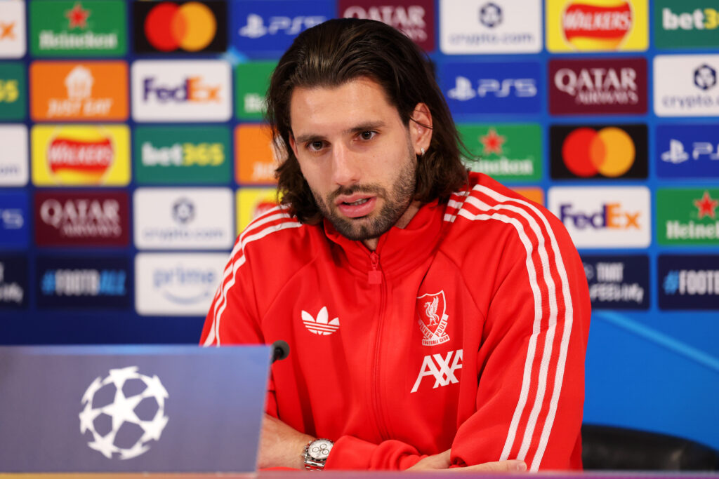 Liverpool FC Training Session And Press Conference - UEFA Champions League 2025/26 Quarter-Final Second Leg